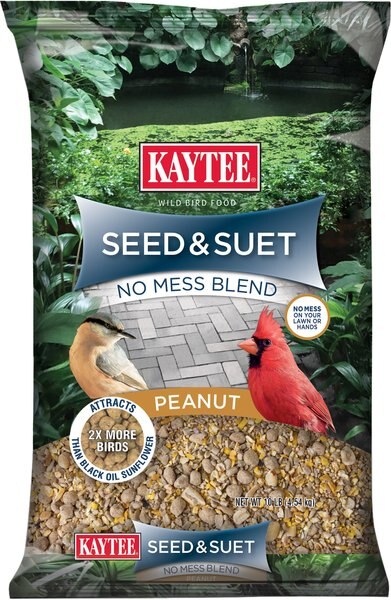 Kaytee Seed and Suet No Mess Peanut Wild Bird Food， 10-lb bag