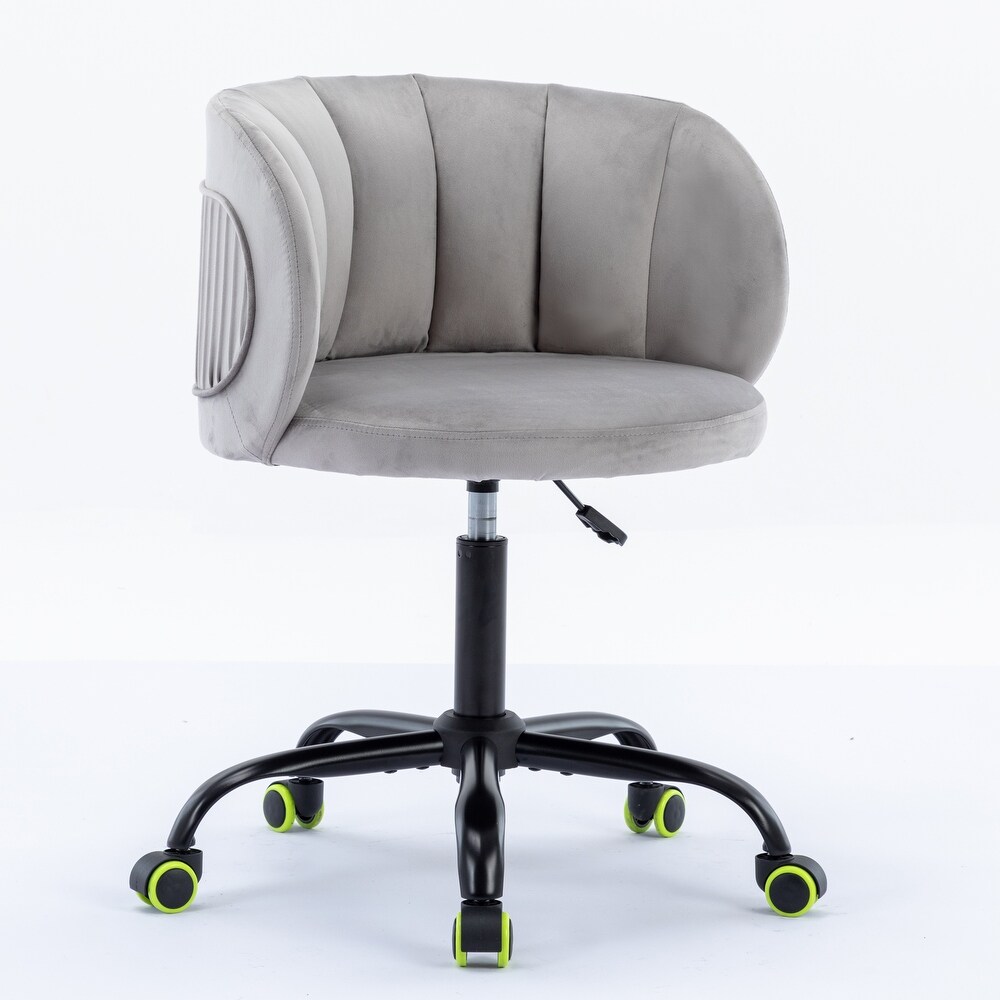 360 Degree Swivel Velvet Leisure Office Chair With Rolling Wheels