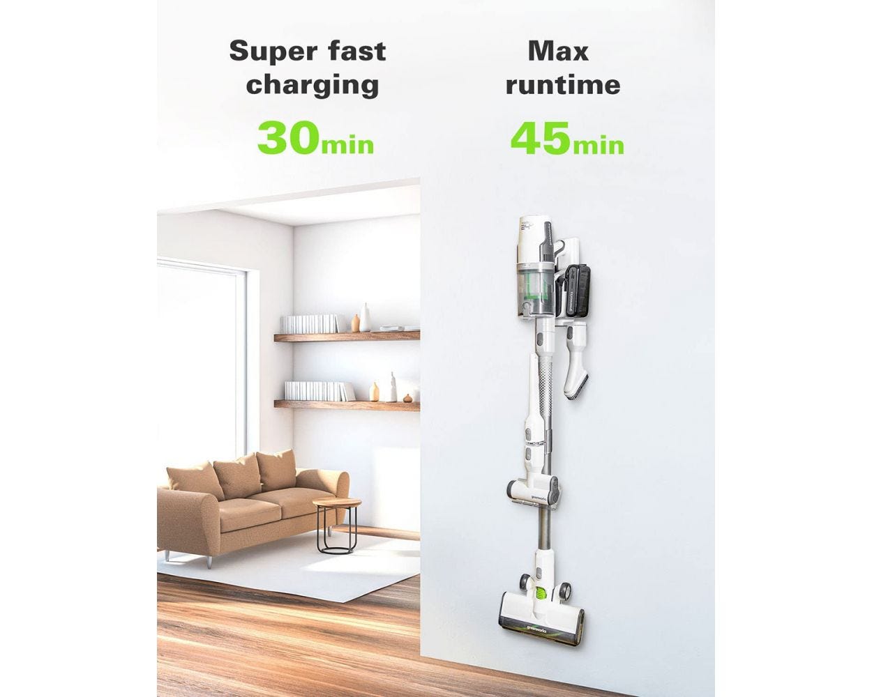 24V White Cordless Vacuum， Battery，  Charger | Greenworks Tools