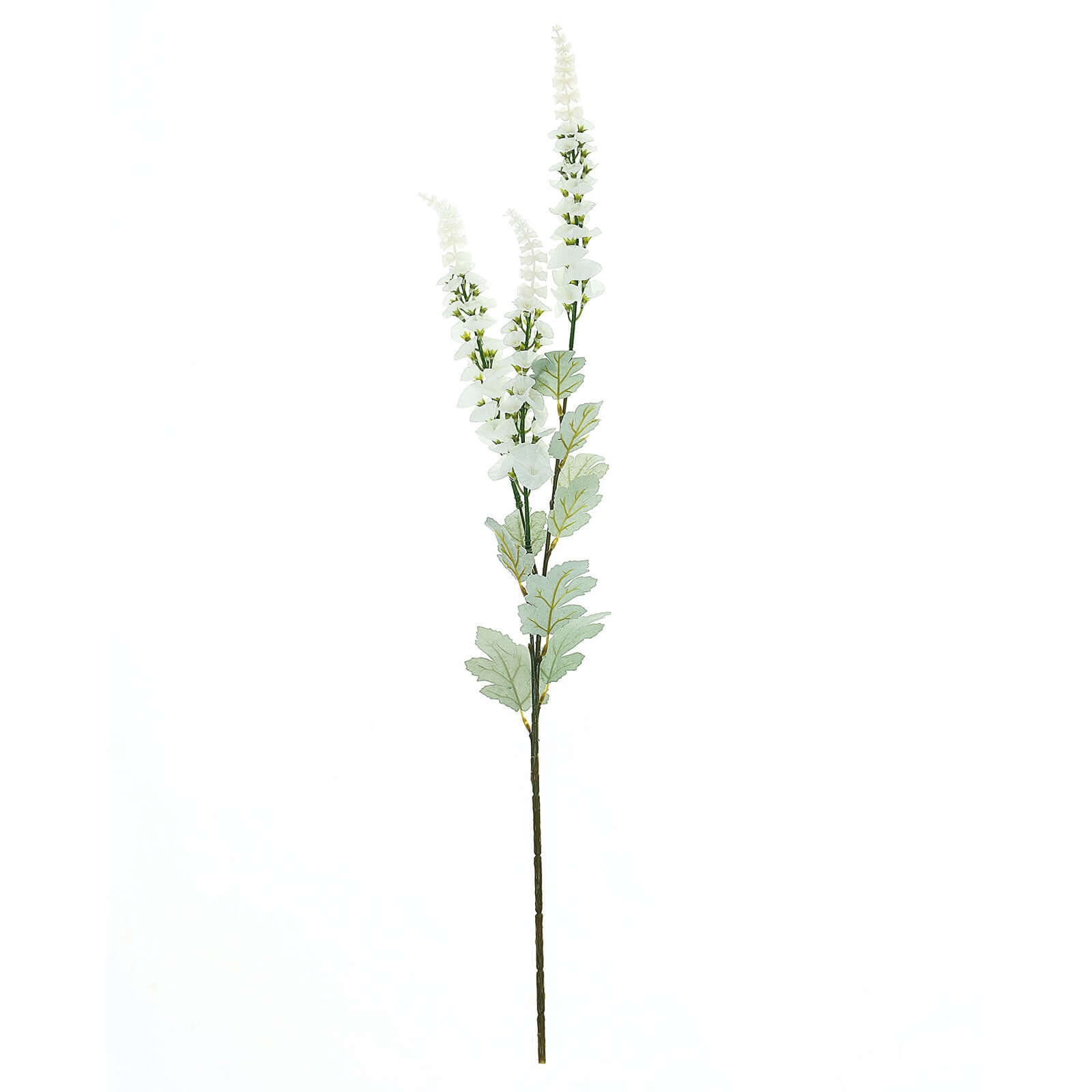 2 Bushes White Artificial Foxglove Orchid Flower Bouquet Stem - Silk Flower Branch Spray 34