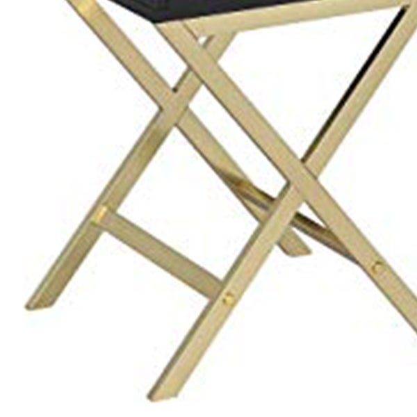 Stylish Side Table， Black and Gold