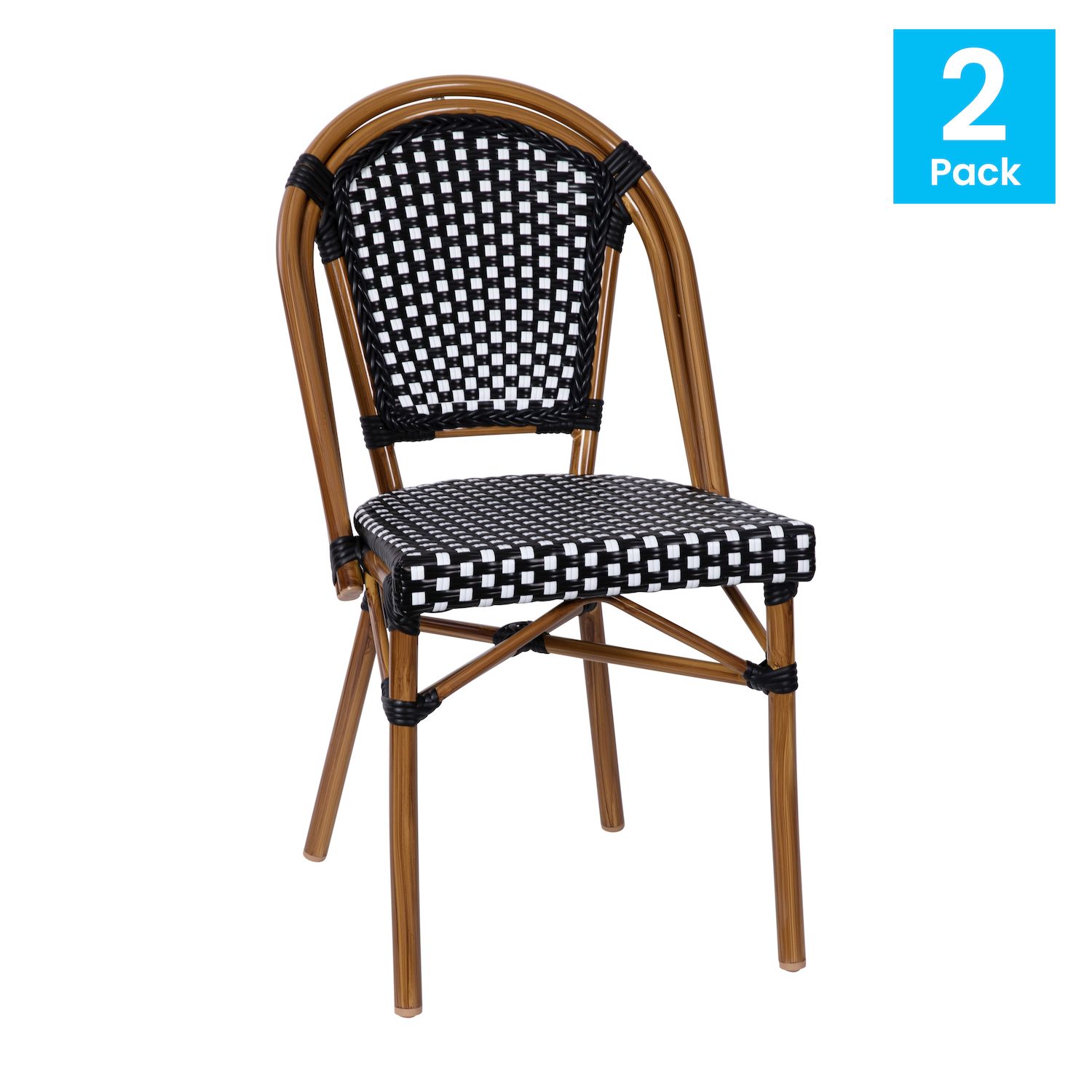 Flash Furniture Bordeaux Indoor / Outdoor French Bistro Stacking Dining Chair 2-piece Set