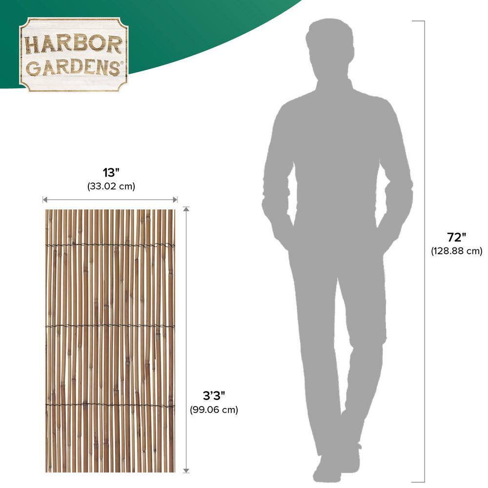 Harbor Gardens 13 ft. L x 6 ft. x 6 ft. H Decorative Garden Reed Wood Fencing R668HG