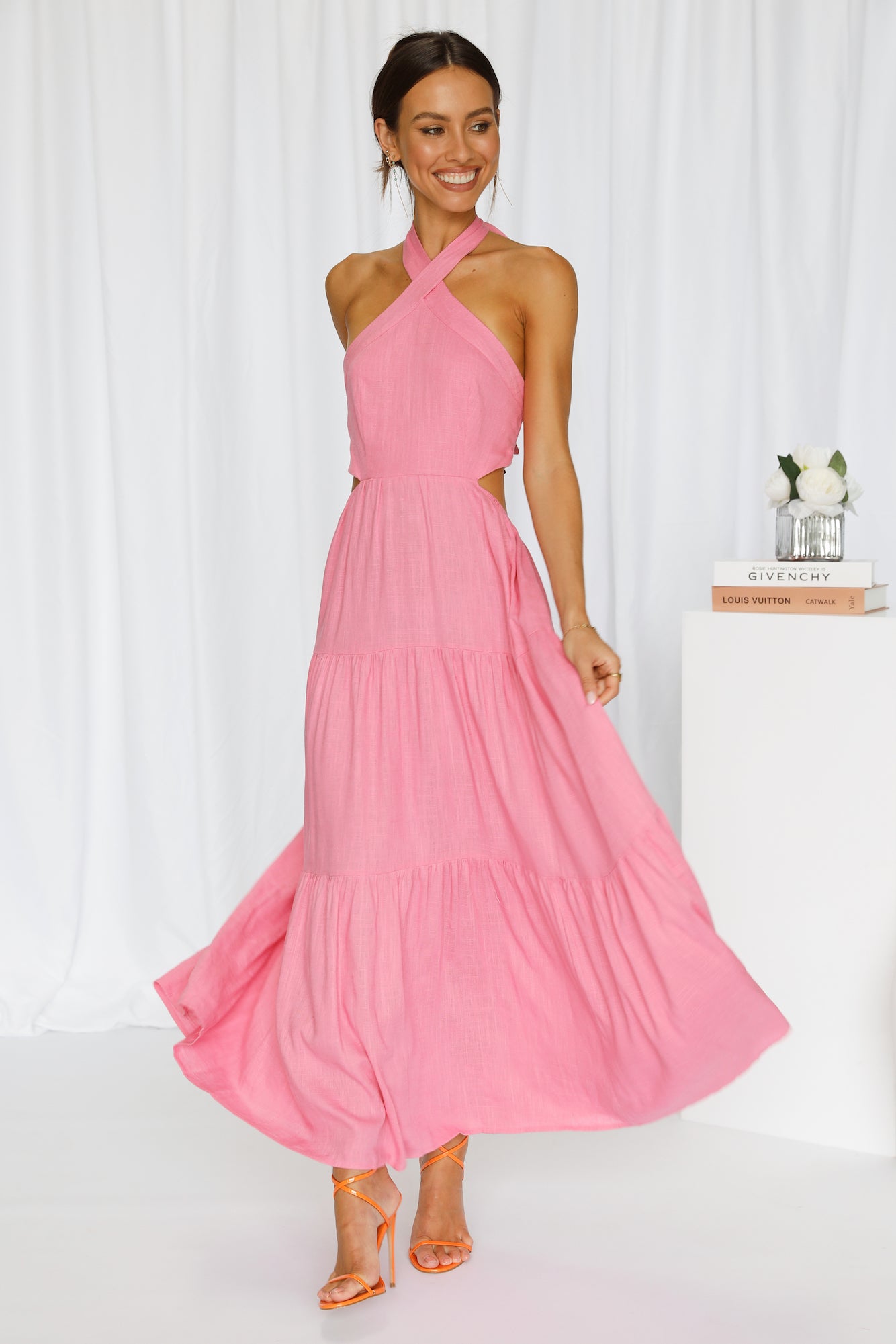 Landscape View Maxi Dress Pink