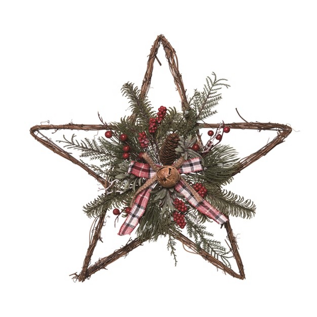 Transpac Artificial 22 In Multicolor Christmas Rustic Twig Star Decor