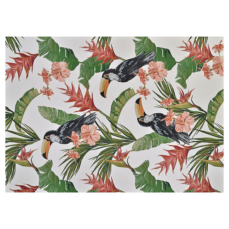 Couristan Dolce Toucans Ivory Indoor Outdoor Area Rug