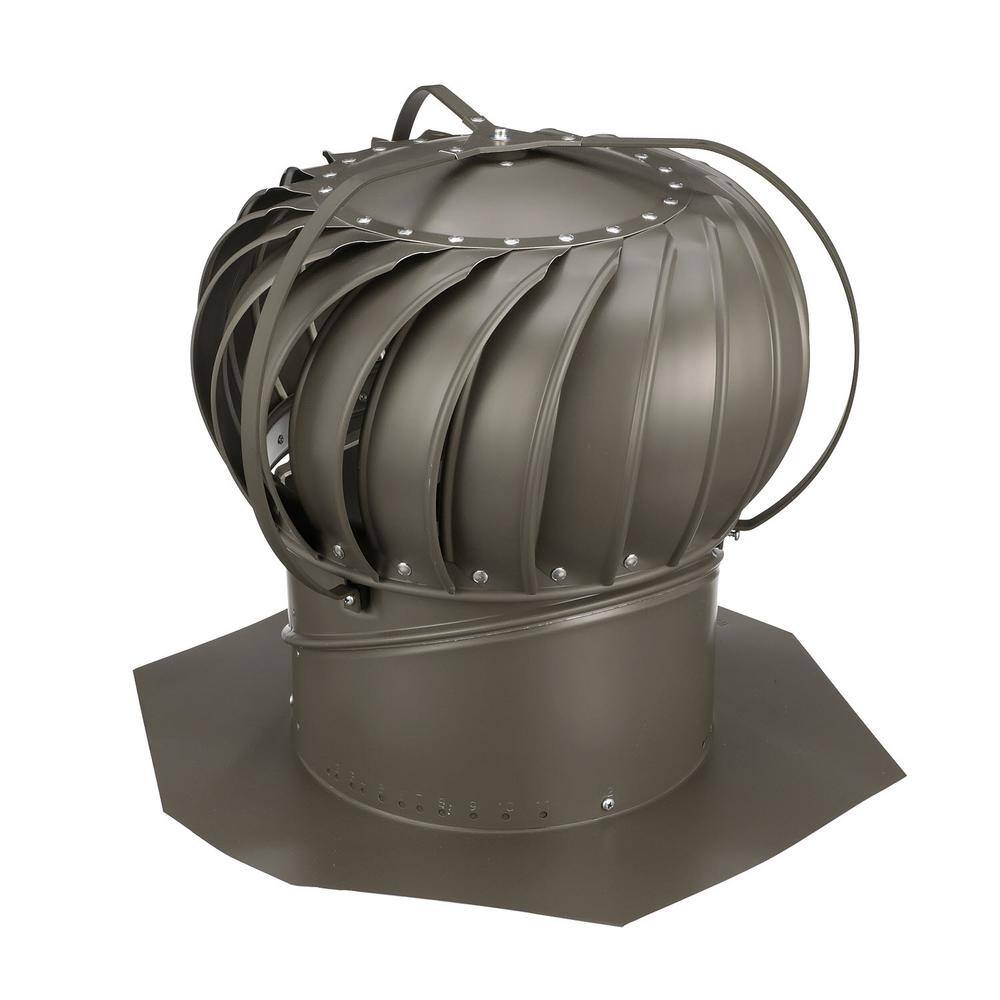 Air Vent 12 in. Weatherwood Aluminum Externally Braced Wind Roof Turbine TOB12SWW