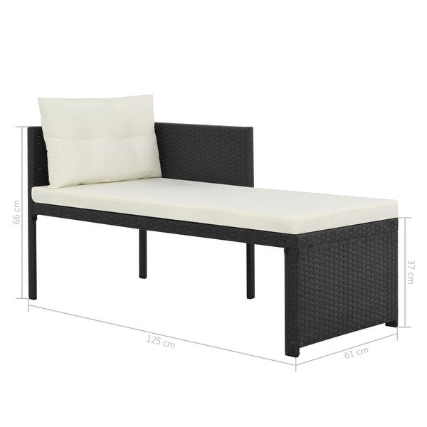 4 Piece Patio Lounge Set Poly Rattan Black - Overstock - 36363499