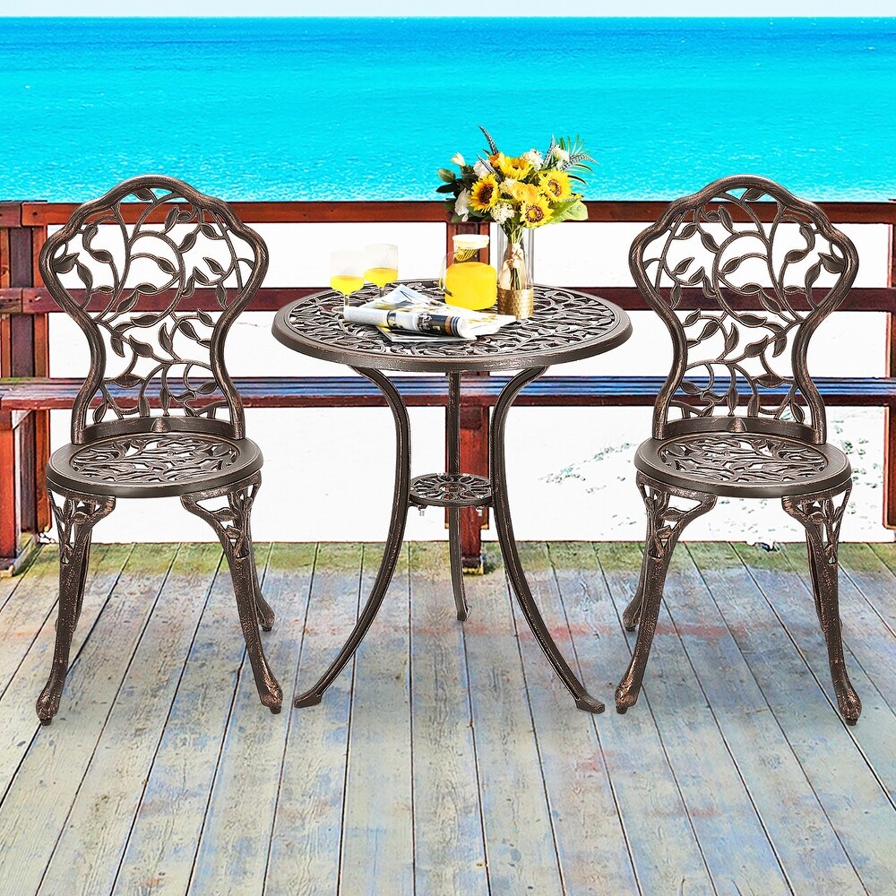 3 Pieces Outdoor Bistro Set Patio Furniture Set Table and Chairs Set