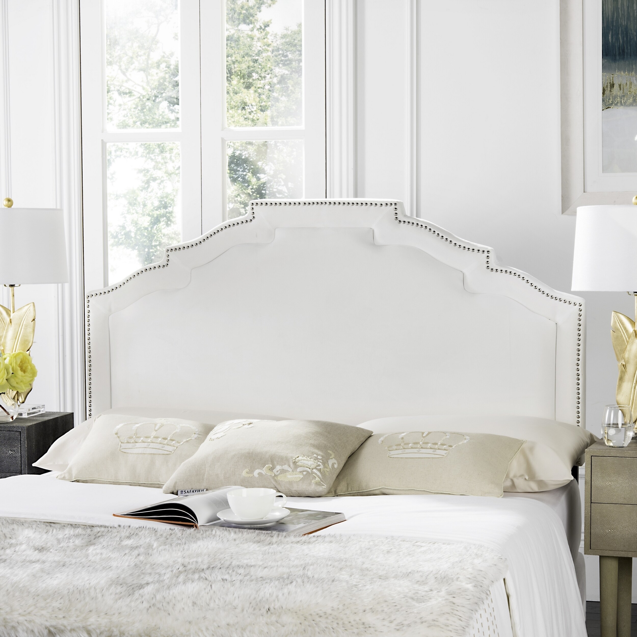 SAFAVIEH Alexia White Headboard (King) - - 16391343