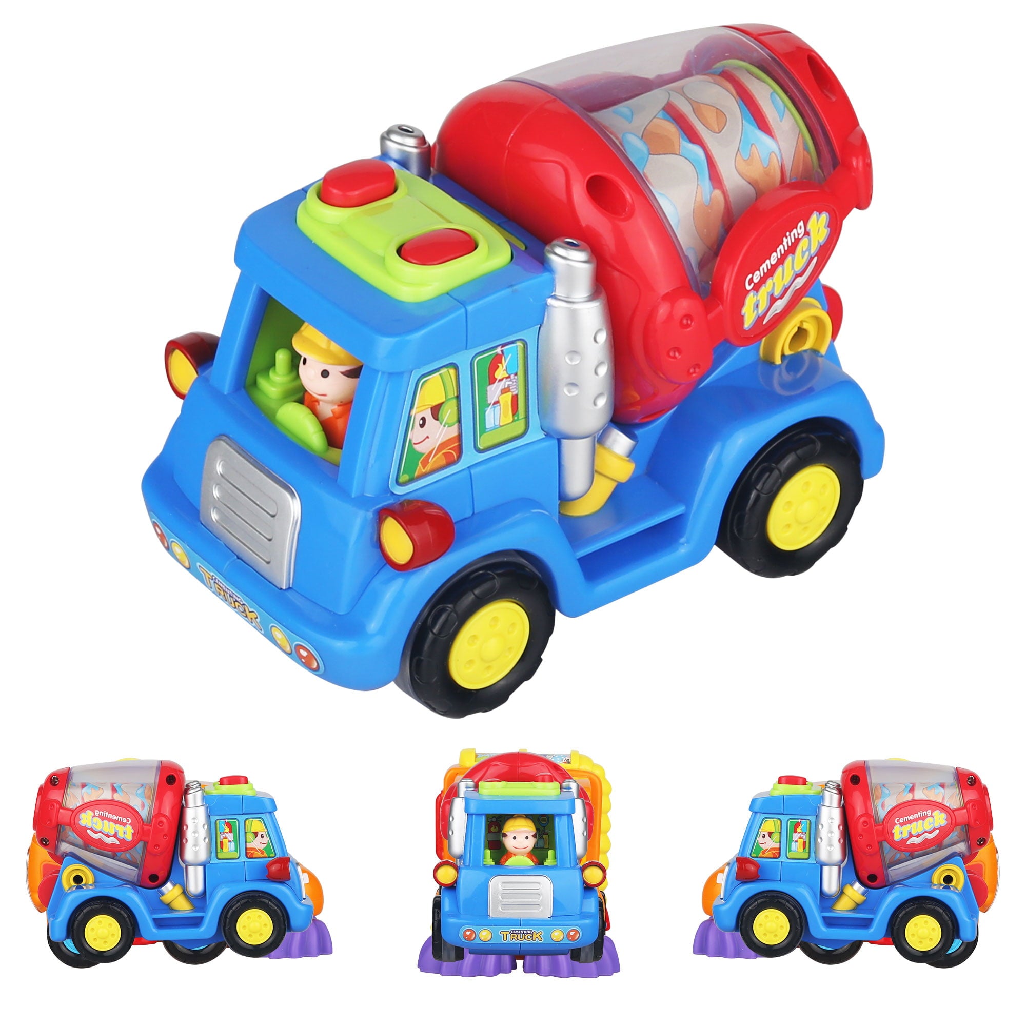 CifToys Friction Powered Push and Go Toddler Construction Toys Truck Vehicle Playset (3 Pieces)