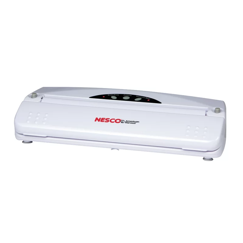 Nesco VS-01 One Touch Operation Food Vacuum Sealer with Vacuum Sealer Bags， White