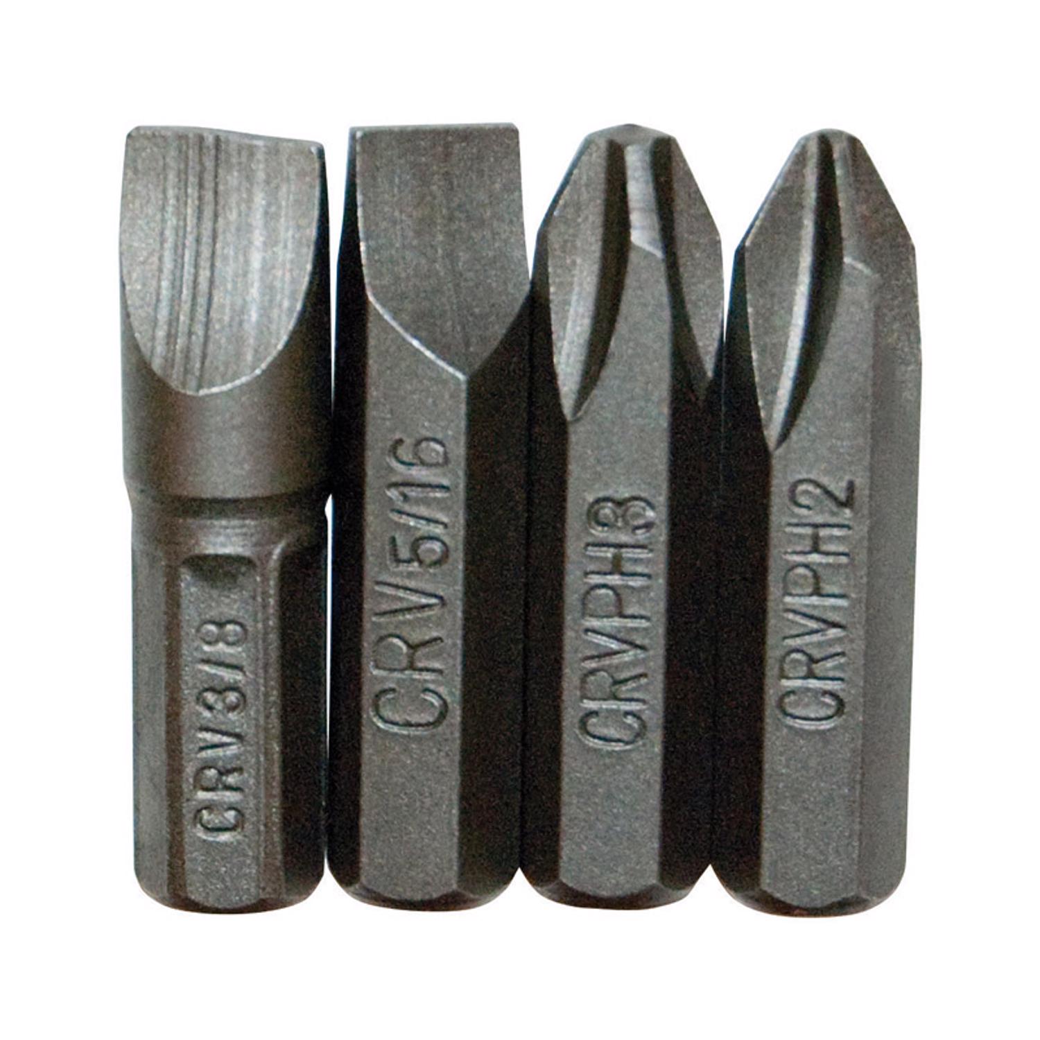 Great Neck Phillips/Slotted/Square 1 in. L Impact Bit Chrome Vanadium Steel 4 pc