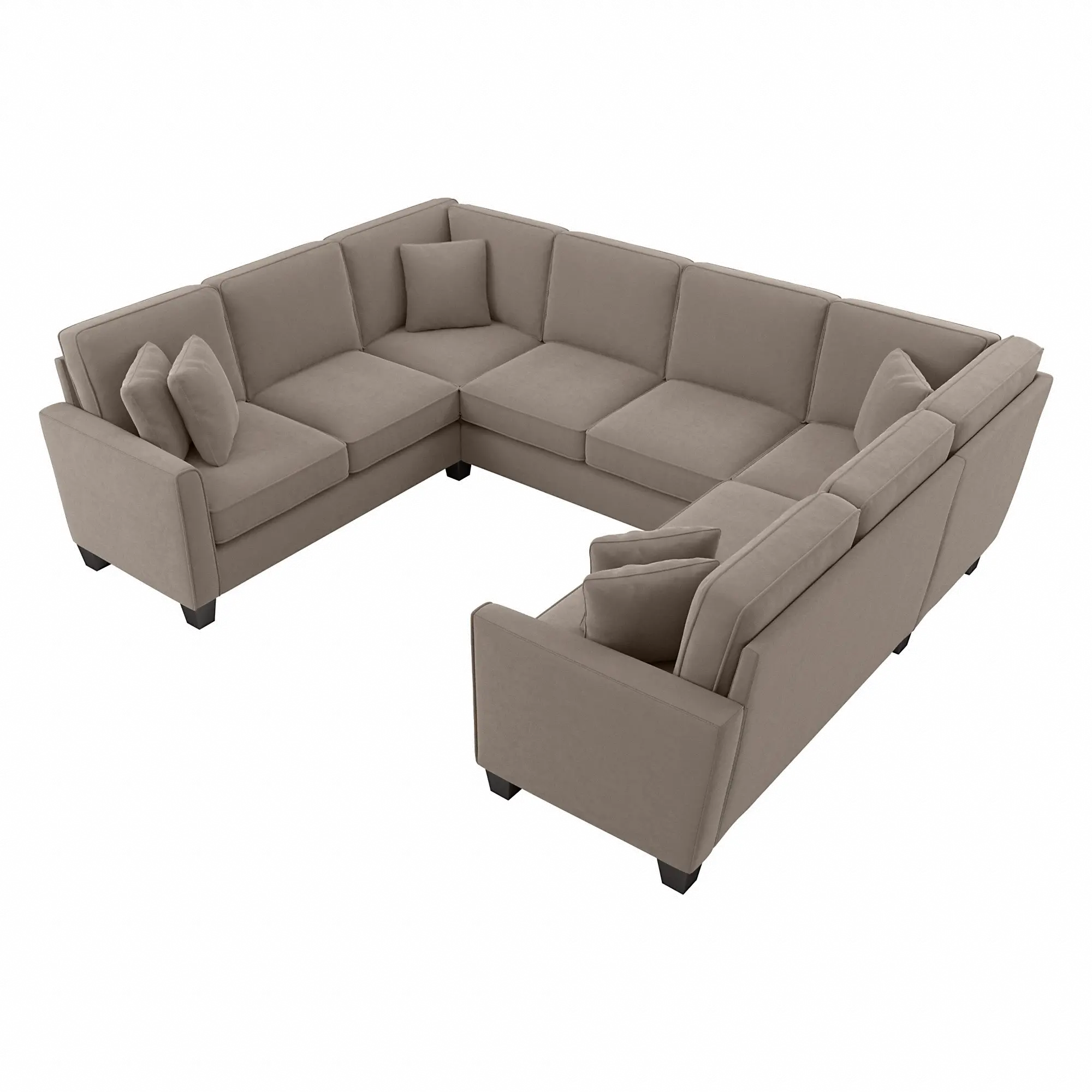 Flare Tan Microsuede U Shaped Sectional - Bush Furniture