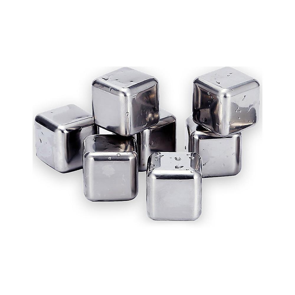 Silver Whiskey Stones Stainless Steel Chilling Stones Whiskey Ice Stones Chilling Rocks Drinks Cooler Cubes Reusable Ice Cubes For Whiskey Wine Beer J