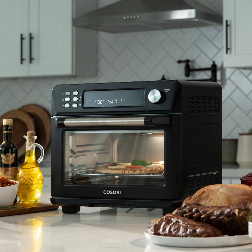 Cosori 25 in. L Black Smart Air Fryer Toaster Oven with Bonus Meat Thermometer KAAPAOCSSUS0015