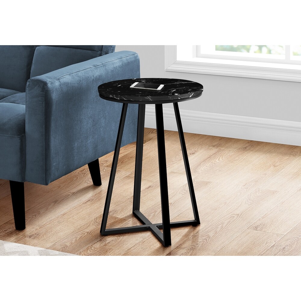 Accent Table  Side  Round  End  Nightstand  Lamp  Living Room  Bedroom  Metal  Laminate  Contemporary  Modern