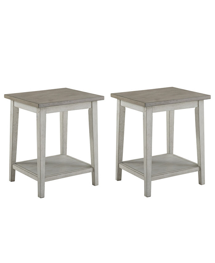 Furniture of America Deldorra 1 Shelf Side Table Set of 2