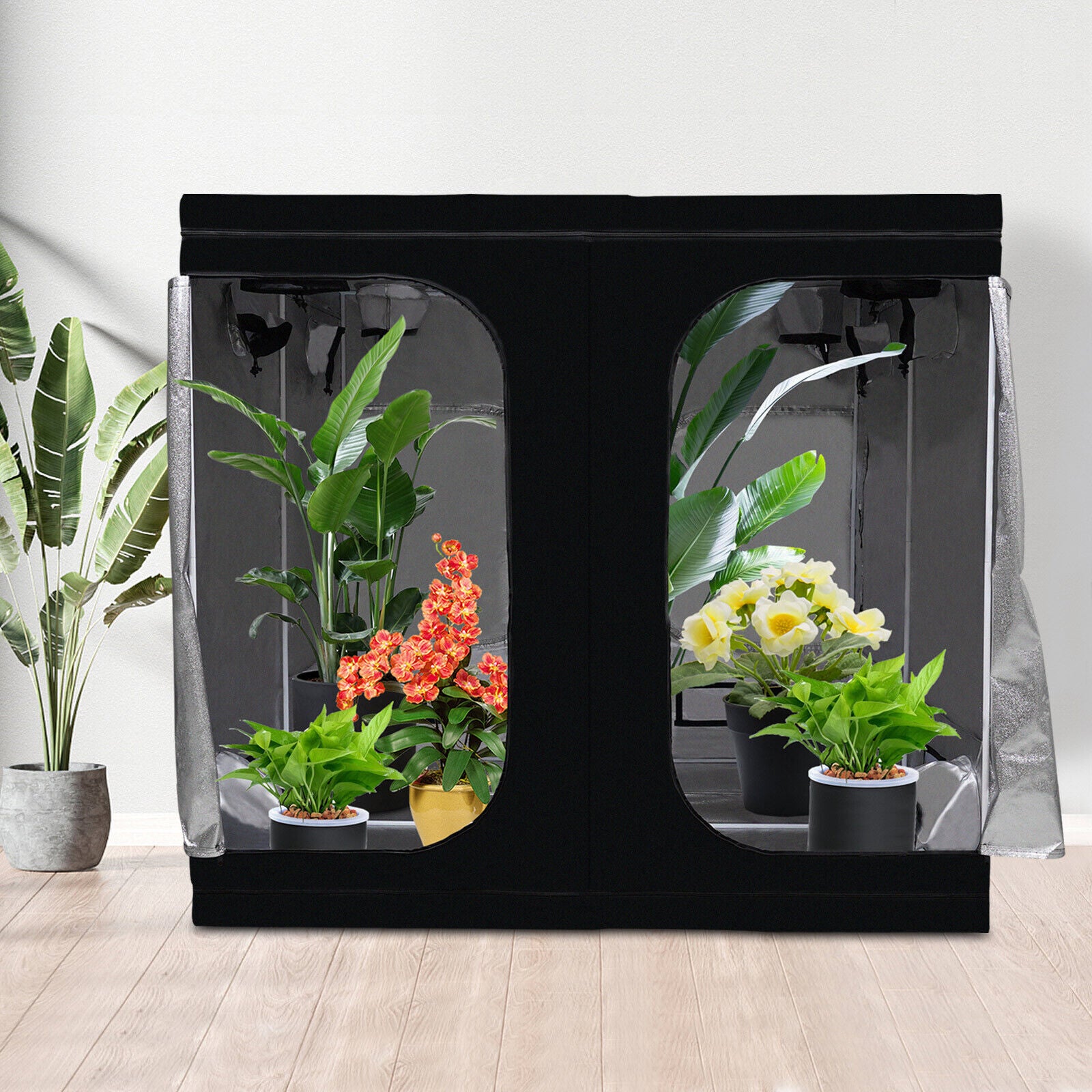 DENEST Indoor Hydroponic Grow Tent with  Window for Garden Plant Growing Waterproof