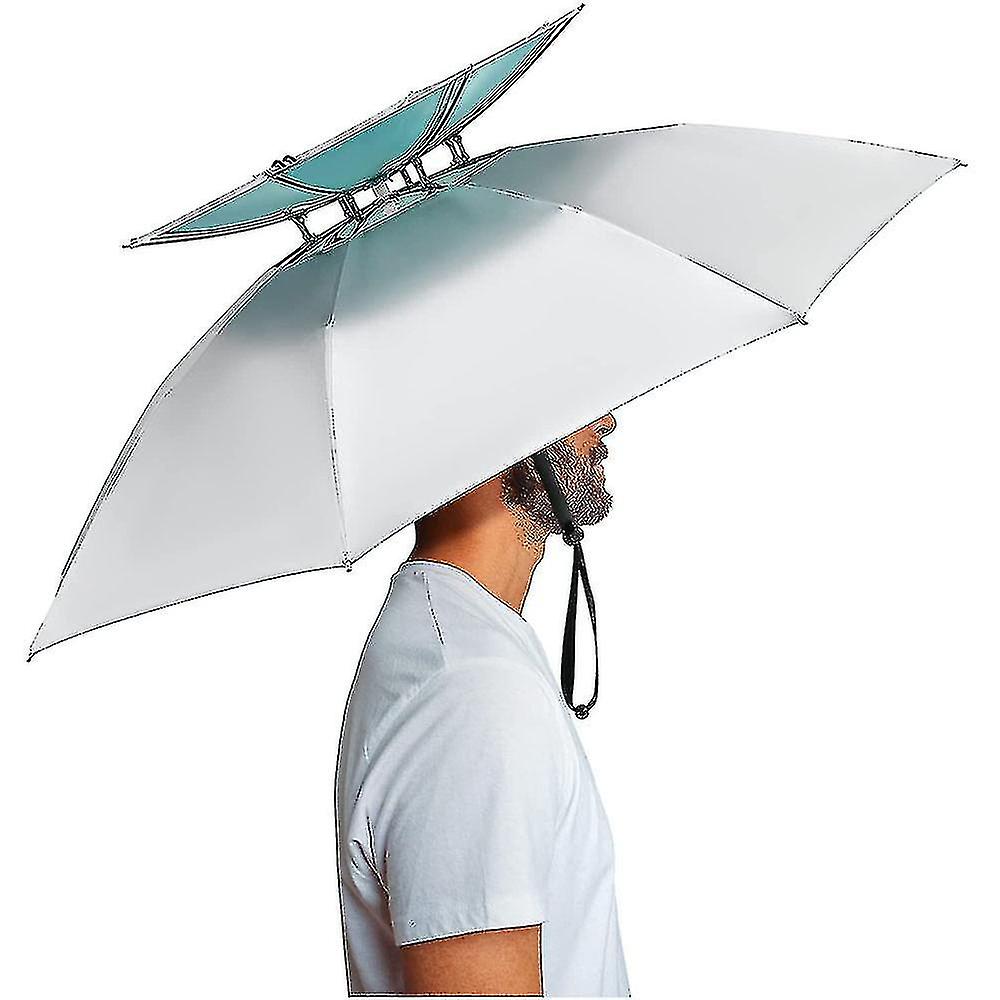 Hands Free Umbrella Hat，fishing Head Umbrella Gardening Hiking Hat