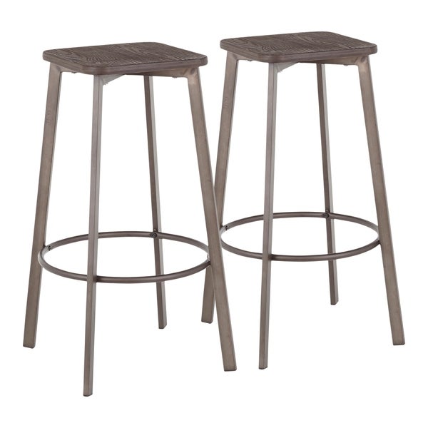 Carbon Loft Barton Backless Square Industrial Bar Stools (Set of 2)