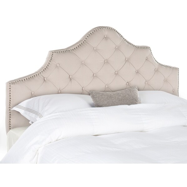 Safavieh Arebelle Taupe Linen Tufted Headboard - - 9989362