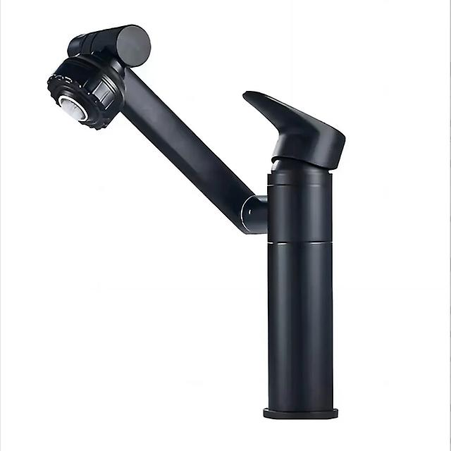 360 Degree Rotating Bathroom Mixer Tap Matte Black Basin Faucet With 2 Spraying Mode