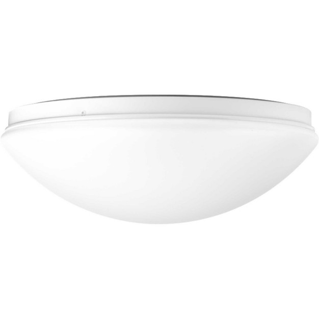 Progress Lighting Drums And Clouds 1 light Led Flush Mount White Acrylic Contoured Shade