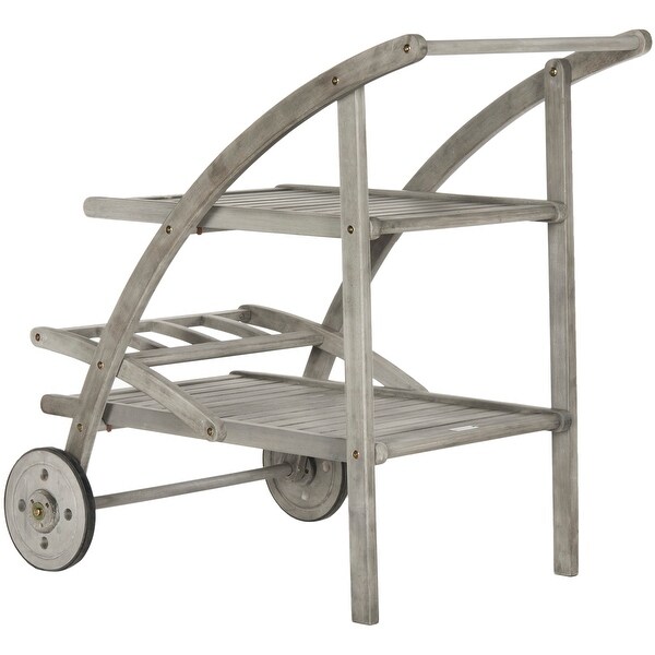 SAFAVIEH Outdoor Living Lodi Grey Wash/Beige Tea Cart