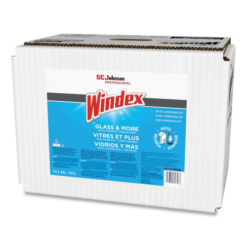 Windex Glass Cleaner with Ammonia-D， 5 gal Bag-in-Box Dispenser (696502)