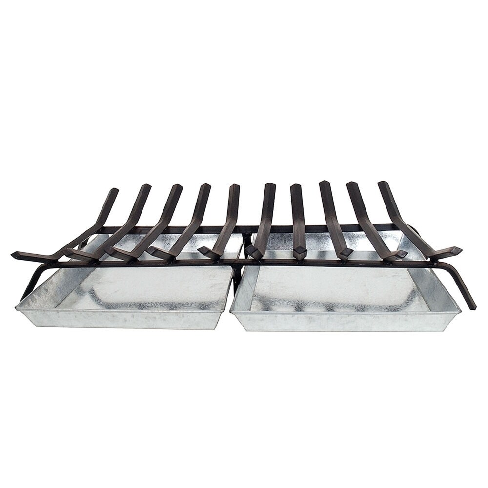 Minuteman International Sturdy Tapered Hearth Grate for Logs  33 Inch Long  Black