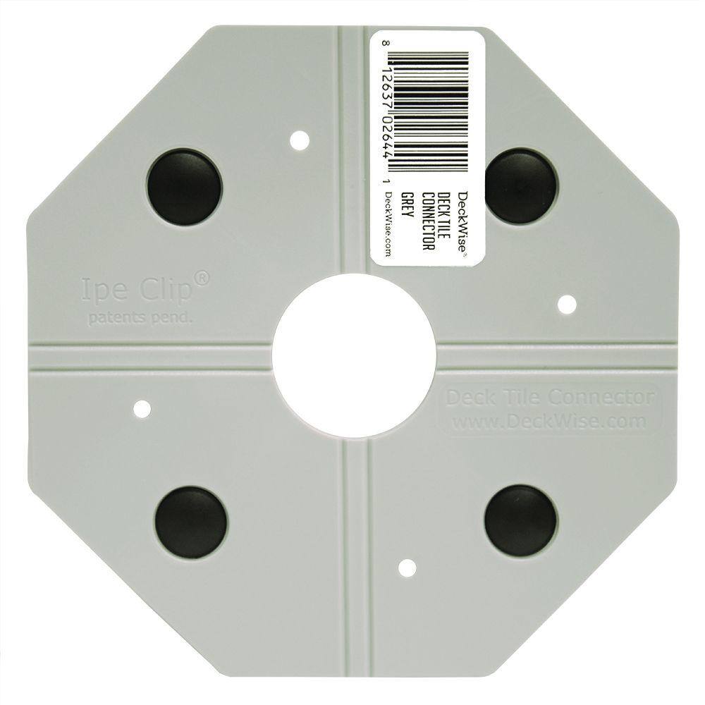 DeckWise WiseTile Concrete Grey Hardwood Deck Tile Connector TILE-CONN-GR-1