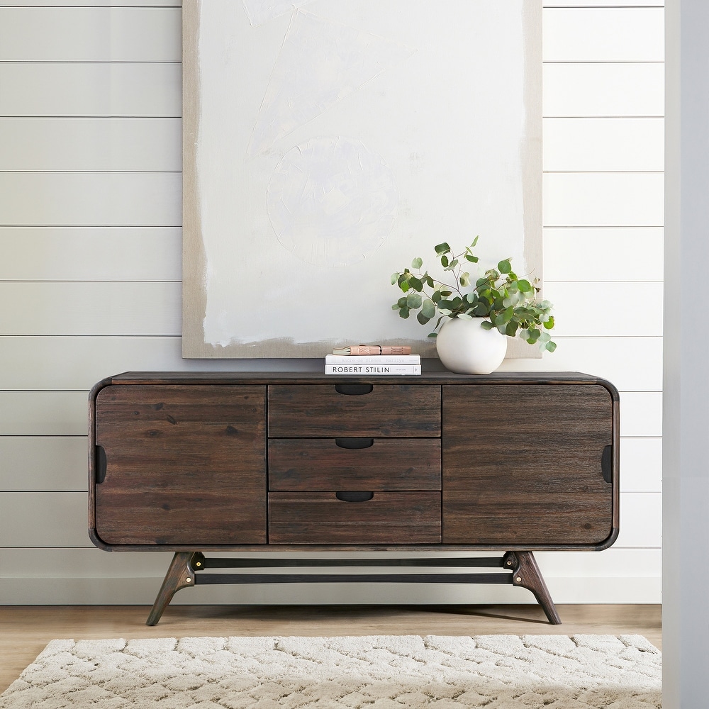 Kendra Solid Wood 3 Drawer Sideboard Buffet Cabinet