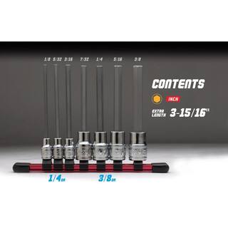 Capri Tools SAE Long Hex Bit Socket Set (7-Piece) 30500-7HSL