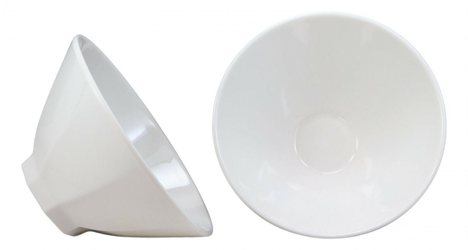 1 Contemporary Octagon White Jade Melamine Large 8Dia Soup Salad Bowls 42oz Set 6 EBR02