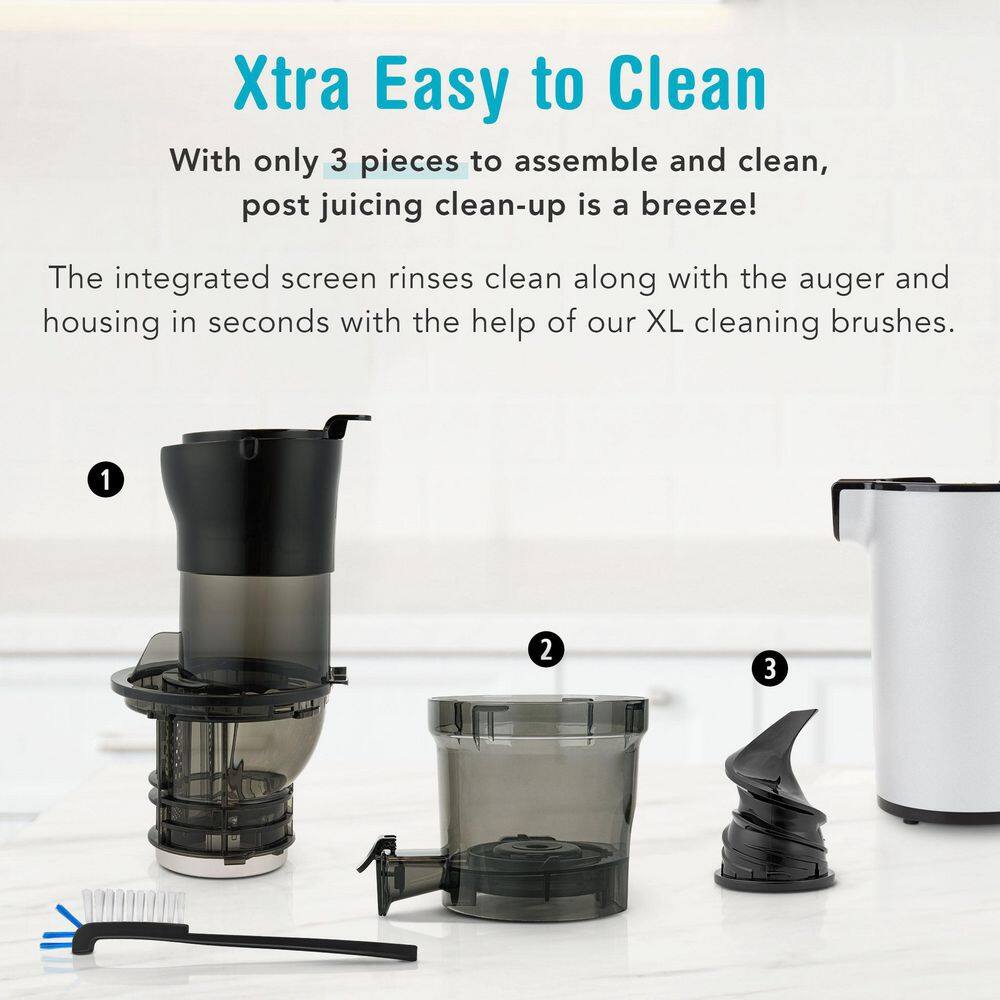 Tribest SJX-1 Easy Cold Press Juicer with XL BPA-Free Feed Chute and Compact Footprint White SJX-1WH-A