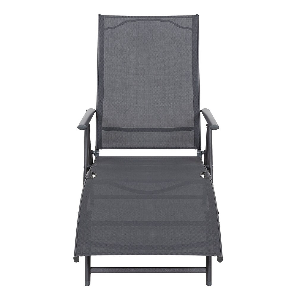 Nuu Garden Outdoor Textilene Lounge Chair in Cape Coral Mesh   67.5*24.5*26 inches