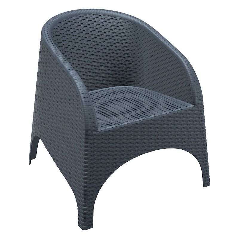 31.5 Gray Patio Wickerlook Stackable Dining Chair