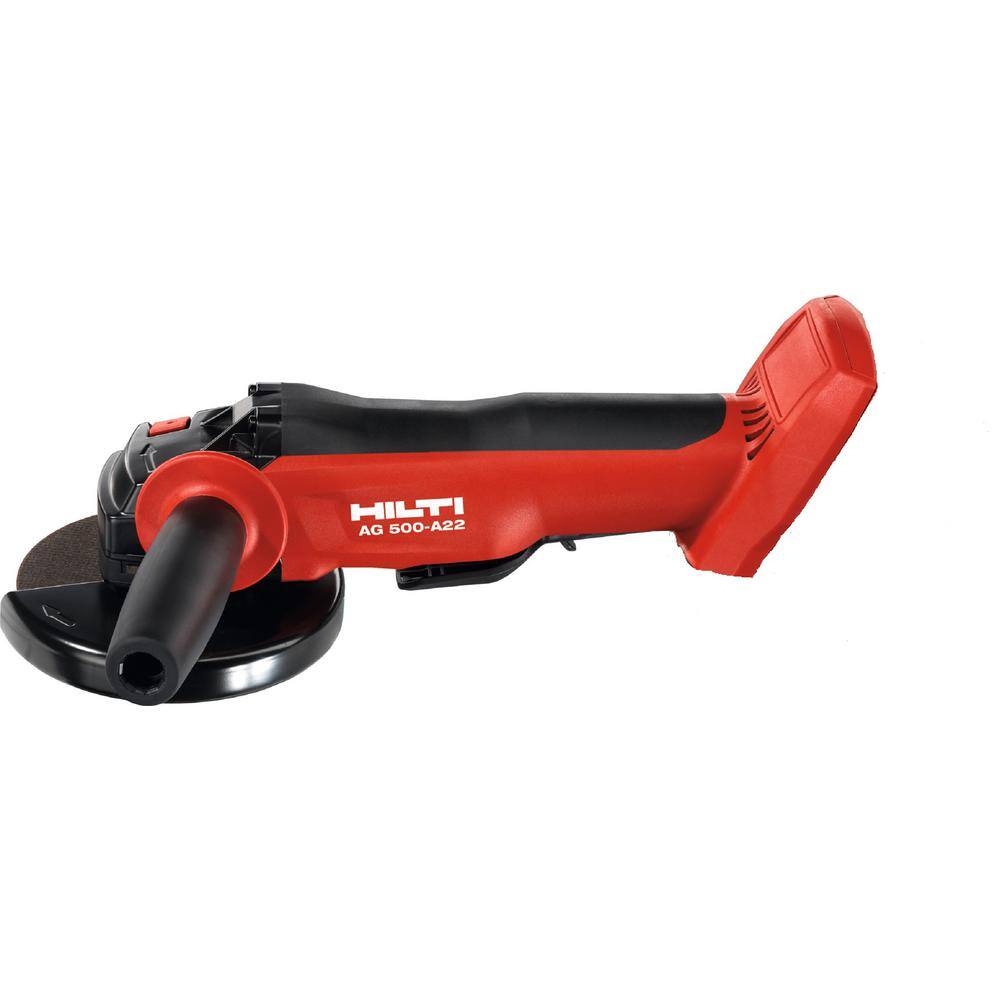 Hilti AG 500 22-Volt Cordless Brushless 5 in. Angle Grinder Kit with (2) 4.0 Lith-Ion Batteries Charger Flange and Bag 3490198