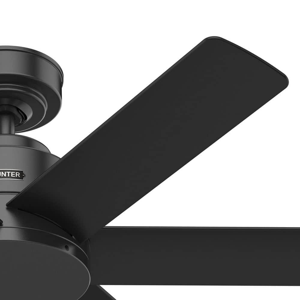 Hunter Kennicott 44 in IndoorOutdoor Ceiling Fan in Matte Black with Wall Switch