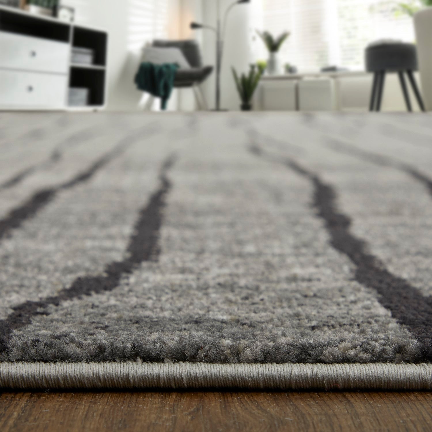 Kiba Abstract Gray/Black/Taupe Rug