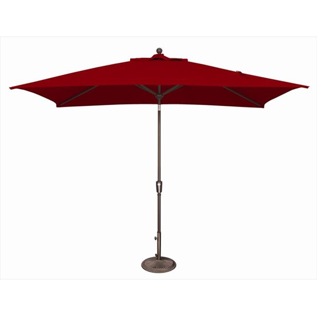 SimplyShade 6 x 10 ft. Rectangle Push Button Tilt Market Umbrella  Really Red