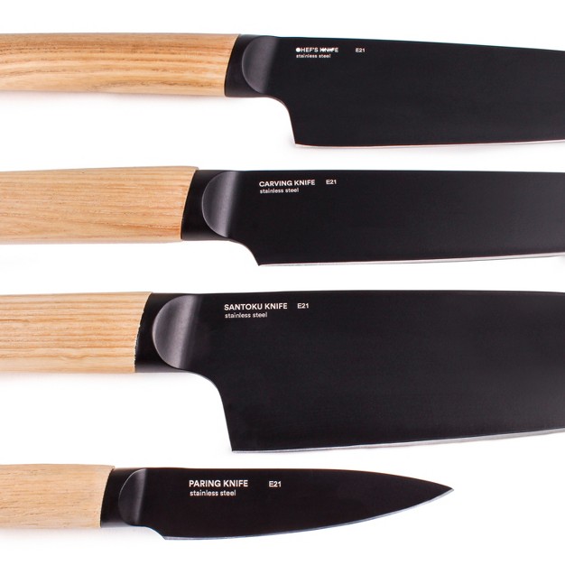 Berghoff Ron 4pc Knife Set With Natural Wood Handle 4 Knives