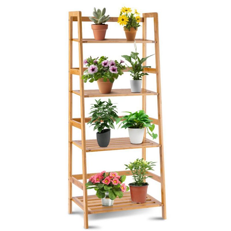 Hivago 47.5 Inch 4-Tier Multifunctional   Bookcase Storage Stand Rack