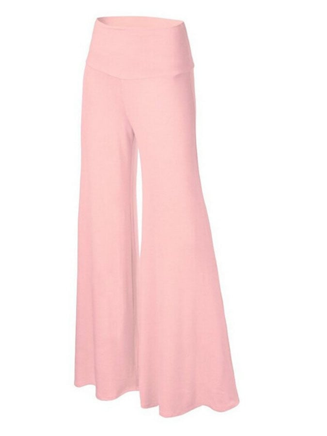 Casual Solid Color Wide Leg Pants