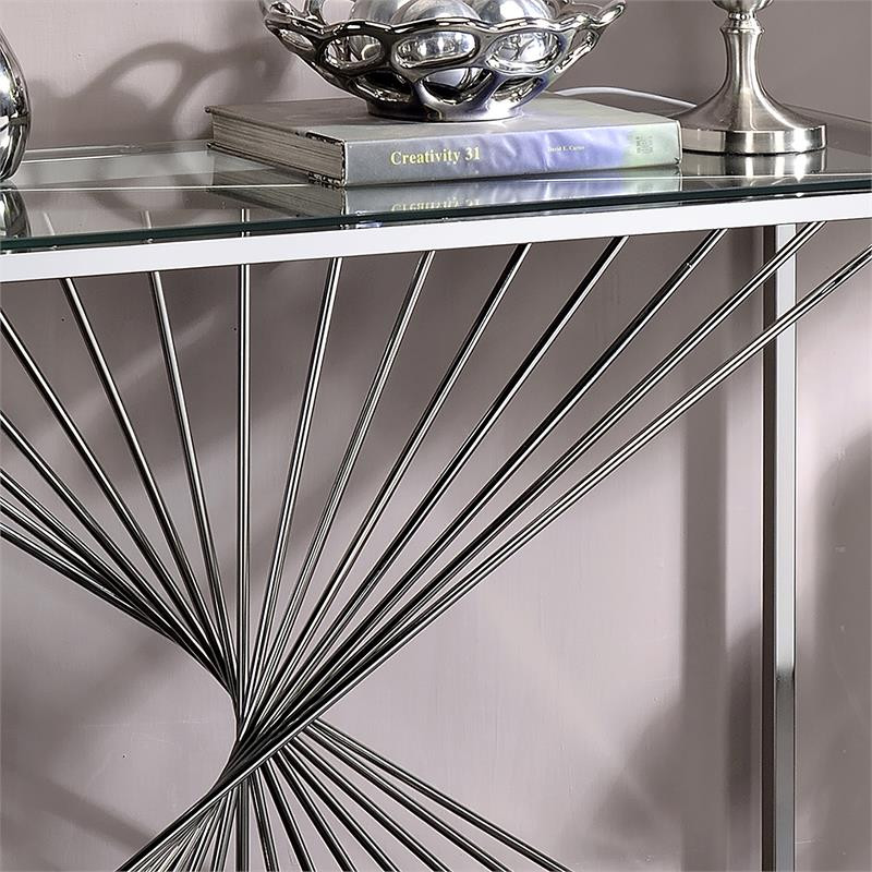 Furniture of America Jonnah Contemporary Glass Top Console Table in Gold   Contemporary   Console Tables   by Homesquare  Houzz