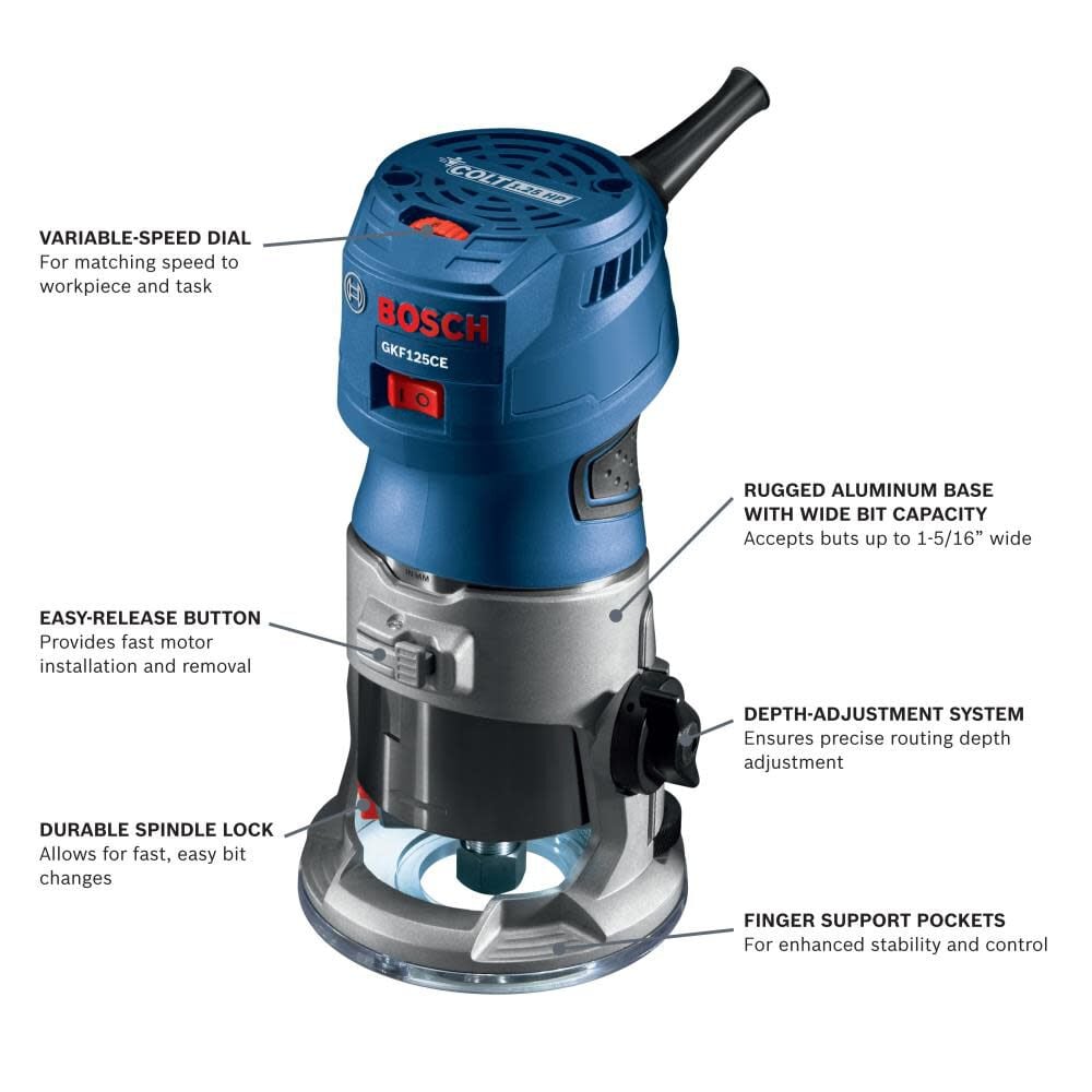 Bosch Colt Palm Router Kit Factory Reconditioned GKF125CEPK-RT from Bosch