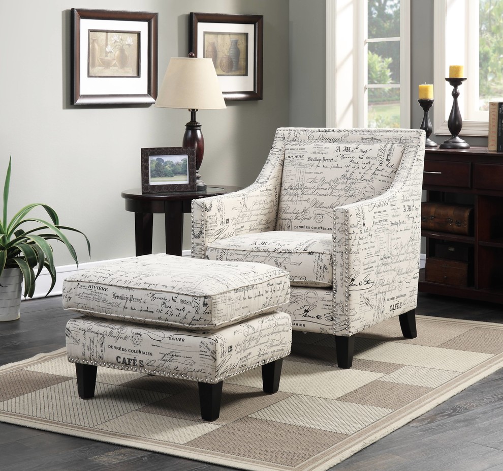 Emery Chair and Ottoman   Contemporary   Armchairs And Accent Chairs   by Picket House  Houzz