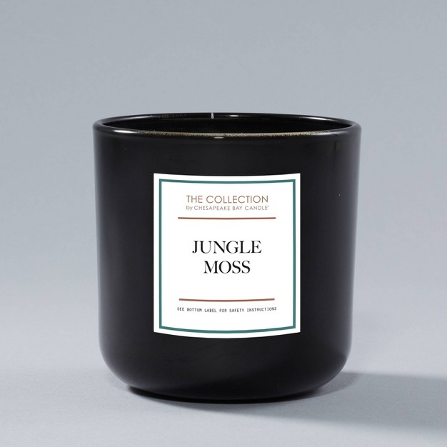 2 wick Black Glass Jungle Moss Lidded Jar Candle 12oz The Collection By Chesapeake Bay Candle