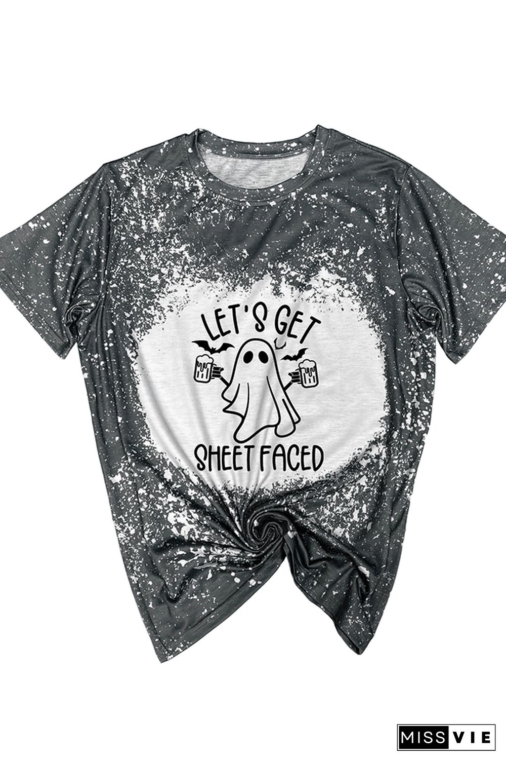 Let's get Sheet Faced ghost halloween Graphic Tee Wholesale